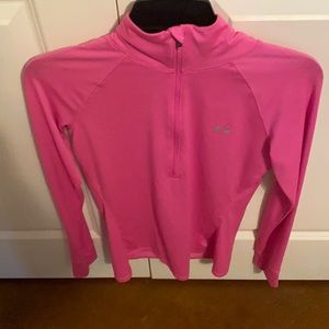 Pink Under armor half zip blouse. Like new